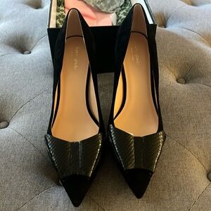 Kate Spade Vanna heels, kid suede/printed snake, size 11. New in box.